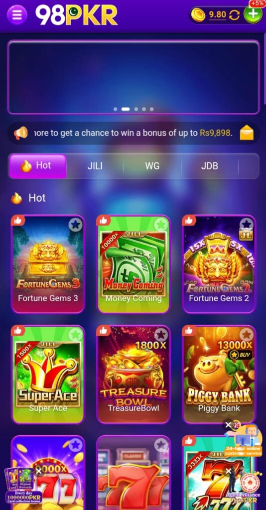 98pkr game dashboard image