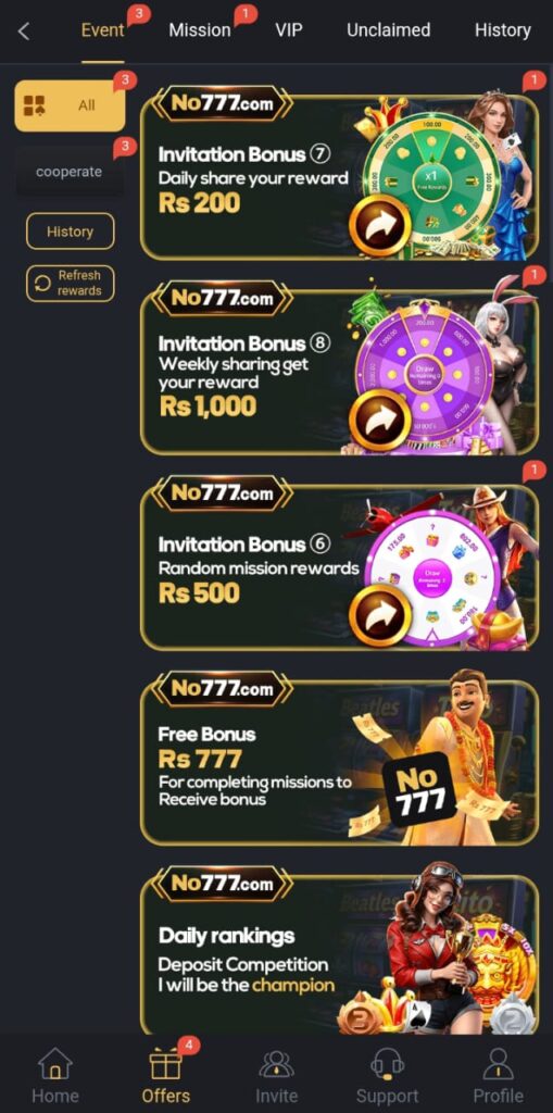 no777 game bonuses image